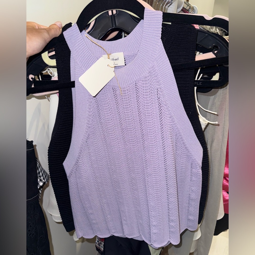 Wilfred purple knit top